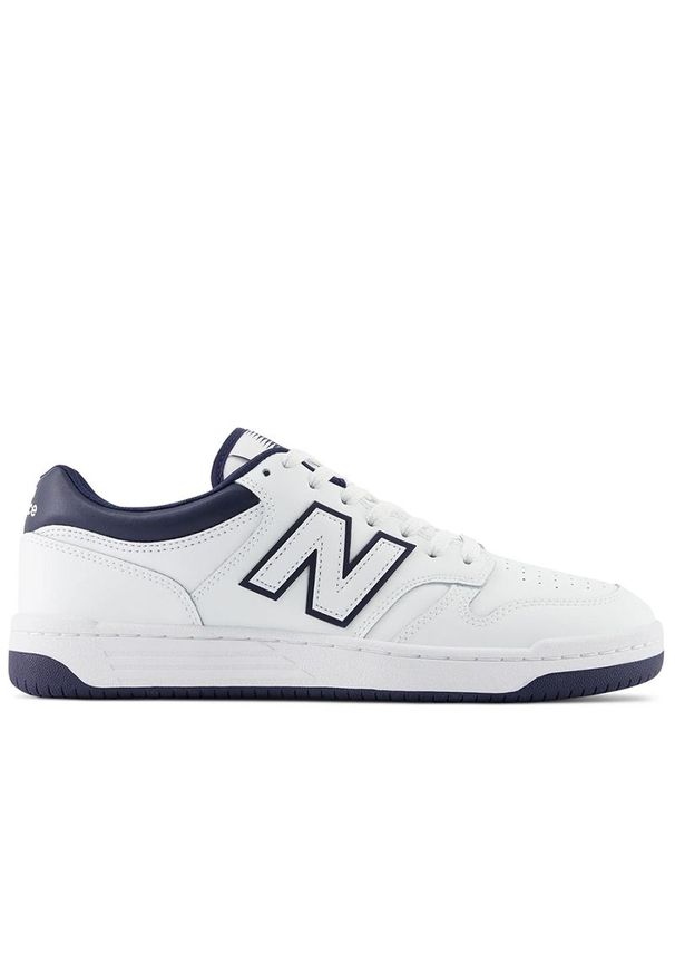 Buty New Balance BB480LWN - białe. Kolor: biały. Materiał: skóra. Szerokość cholewki: normalna. Sport: koszykówka