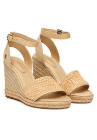 TOMMY HILFIGER - Tommy Hilfiger Espadryle High Wedge Espad FW0FW09471 Beżowy jasny. Kolor: beżowy. Materiał: syntetyk #2