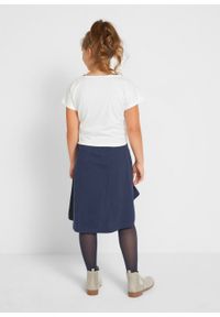 T-shirt dziewczęcy + sukienka (2 części), bawełna organiczna bonprix ciemnoniebiesko-biały. Kolor: niebieski. Materiał: bawełna. Wzór: aplikacja #3