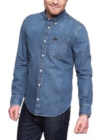 Lee - LEE BUTTON DOWN REGULAR FIT OIL BLUE L880PLMO 112123380. Typ kołnierza: button down #6