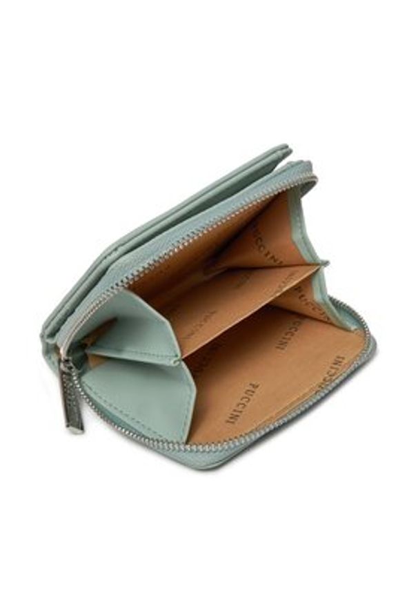 Puccini Duży Portfel Damski BLP836A Zielony. Kolor: zielony. Materiał: skóra