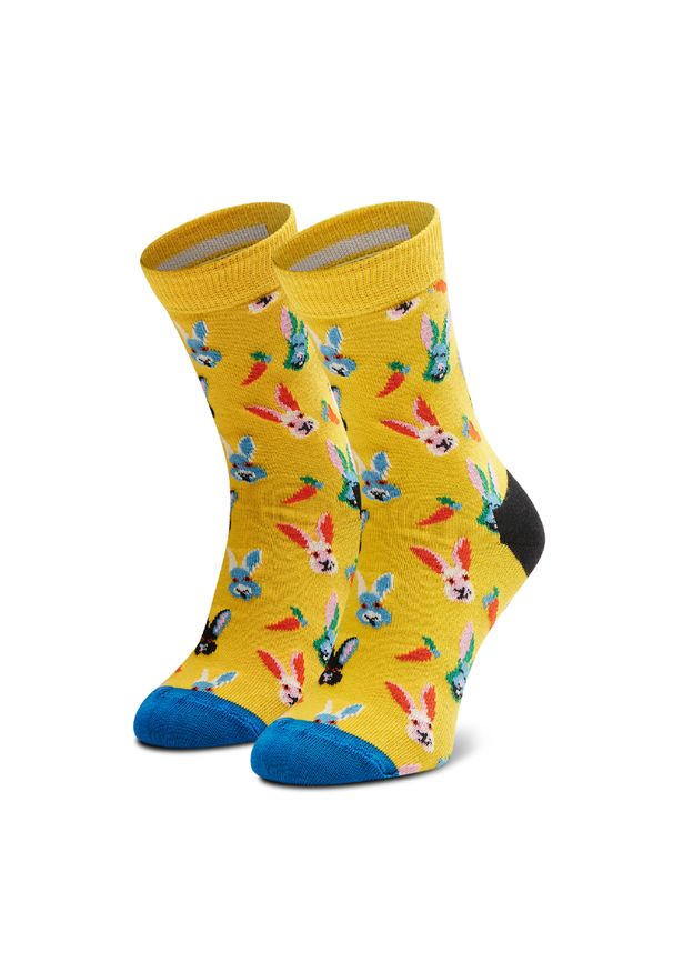 Happy-Socks - Skarpety Wysokie Dziecięce HAPPY SOCKS - KEAB01-2200 Żółty. Kolor: żółty. Materiał: materiał, bawełna, elastan, poliamid