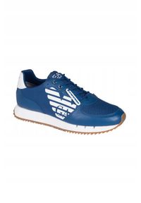 EA7 Emporio Armani - EA7 Niebieskie sneakersy z białą podeszwą, Rozmiar 45 1/3. Kolor: niebieski