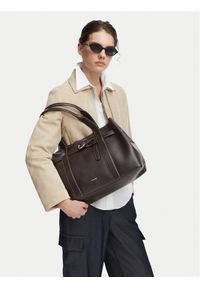 Calvin Klein Torebka Buckle Medium Work Tote LV04F3549G Brązowy. Kolor: brązowy. Materiał: skórzane #1
