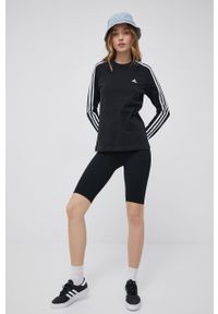 Adidas - adidas longsleeve bawełniany HF7261 kolor czarny. Okazja: na co dzień. Kolor: czarny. Materiał: bawełna. Długość rękawa: długi rękaw. Styl: casual #4