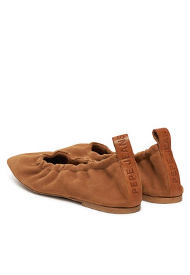 Pepe Jeans Baleriny Poppy Basic PLS10430 Brązowy. Kolor: brązowy. Materiał: zamsz, skóra