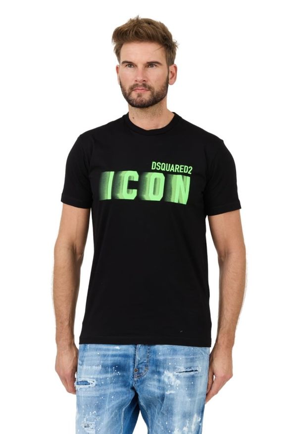 DSQUARED2 Czarny męski t-shirt Icon Blur Cool Fit Tee, Rozmiar XXL. Kolor: czarny