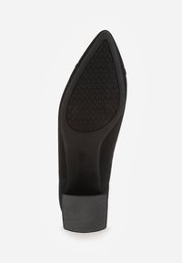 Born2be - Czarne Czółenka VICES na Stożkowym Obcasie Jennibelle. Nosek buta: otwarty. Kolor: czarny. Materiał: skóra, materiał. Obcas: na obcasie. Styl: klasyczny. Wysokość obcasa: średni #4