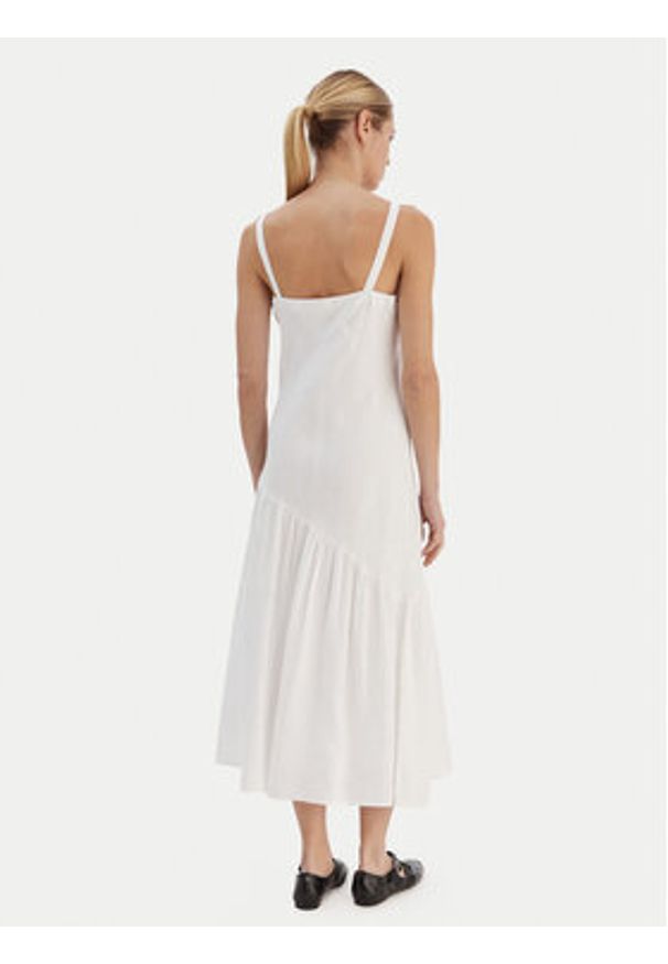 DKNY Sukienka letnia P5JNCD88 Écru Regular Fit. Kolor: kremowy. Materiał: len. Sezon: lato