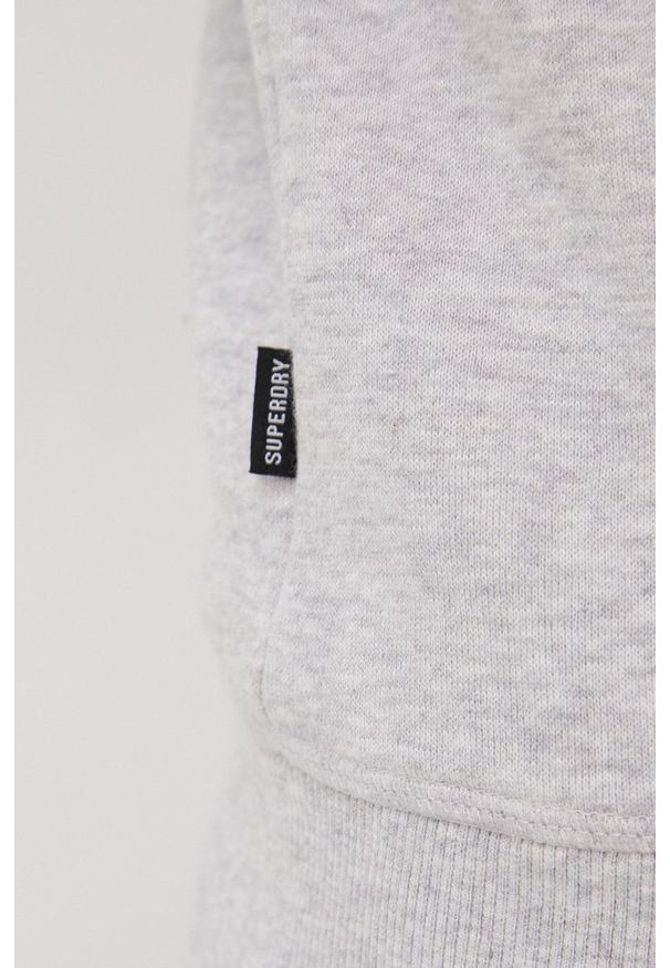Superdry bluza męska kolor szary gładka. Kolor: szary. Materiał: bawełna, dzianina. Wzór: gładki