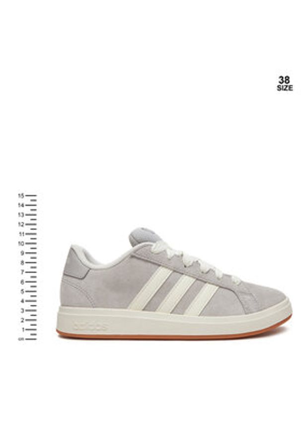 Adidas - adidas Sneakersy Grand Court 00s JH6179 Szary. Kolor: szary. Materiał: skóra, zamsz