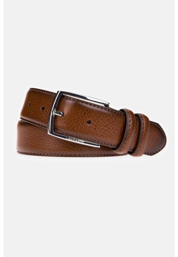 Lancerto - Pasek Brązowy Gilbert 2. Kolor: brązowy. Materiał: skóra. Styl: casual, elegancki, klasyczny