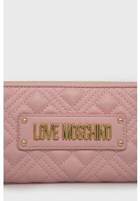 Love Moschino Portfel damski kolor różowy. Kolor: różowy. Materiał: materiał. Wzór: gładki #3