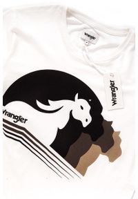 Wrangler - KOSZULKA WRANGLER WESTERN GRAPHIC TEE OFFWHITE W7B94FK02. Kolor: biały. Wzór: nadruk #8