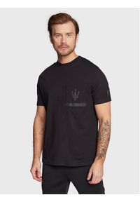 North Sails T-Shirt MASERATI 452311 Czarny Regular Fit. Kolor: czarny. Materiał: bawełna