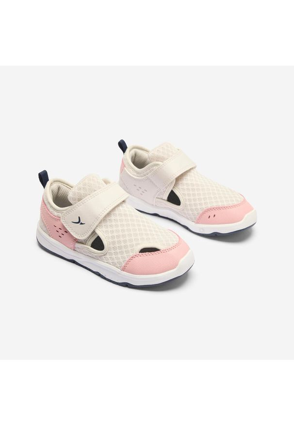 Decathlon - Buty dla dzieci Domyos 750 I Move. Zapięcie: rzepy. Kolor: różowy, wielokolorowy, beżowy, niebieski. Materiał: materiał. Sport: joga i pilates