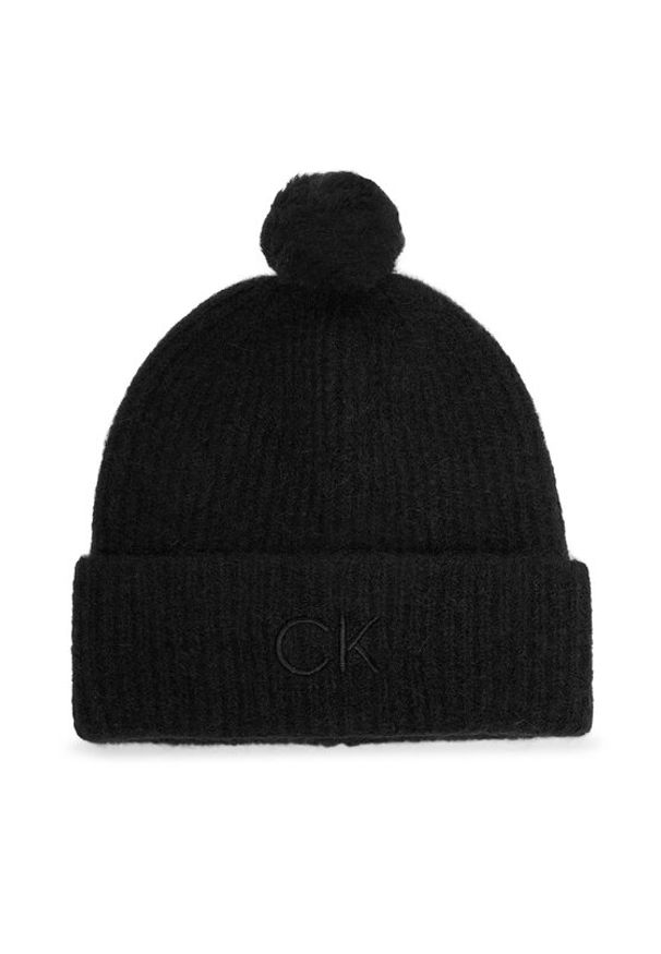 Calvin Klein Czapka Embroidery Airy K60K612586 Czarny. Kolor: czarny. Materiał: wełna