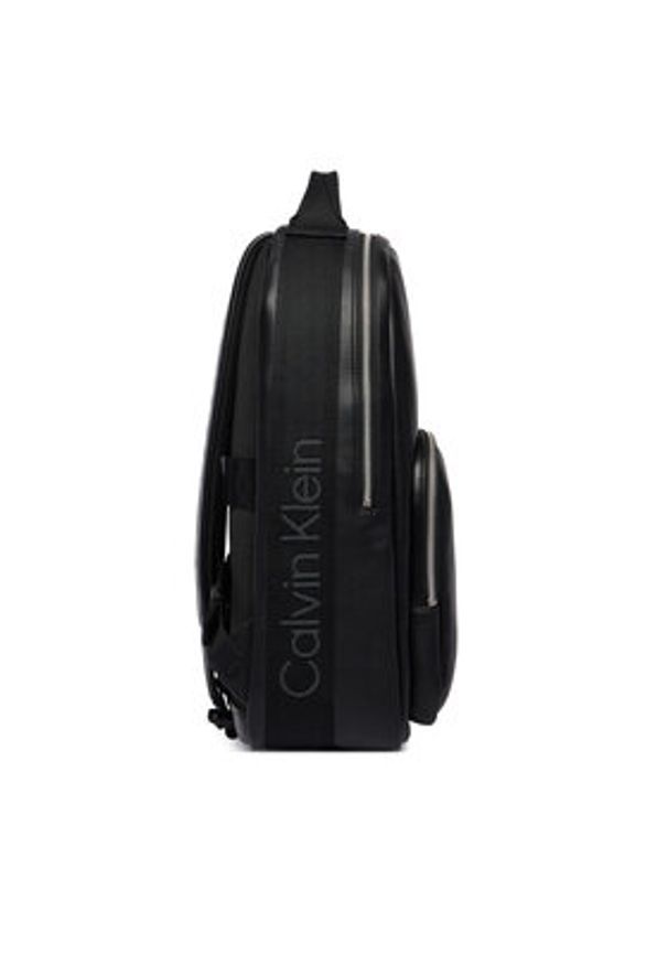 Calvin Klein Plecak Webbing Strap Round Backpack LV04D3282G Czarny. Kolor: czarny. Materiał: skóra