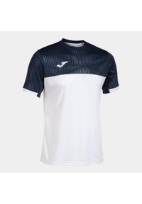 Koszulka tenisowa męska Joma Montreal Short Sleeve T-Shirt. Kolor: biały, wielokolorowy, niebieski. Długość rękawa: krótki rękaw. Długość: krótkie. Wzór: haft. Sport: tenis