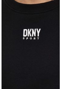 DKNY - Dkny bluza damska kolor czarny gładka. Kolor: czarny. Wzór: gładki #3