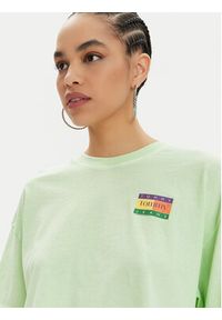 Tommy Jeans T-Shirt Summer Flag DW0DW18141 Zielony Oversize. Kolor: zielony. Materiał: bawełna