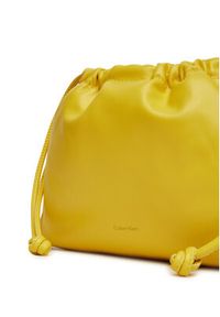Calvin Klein Jeans Torebka Drawstring Crossbody26 LV04K3060G Żółty. Kolor: żółty. Materiał: skórzane