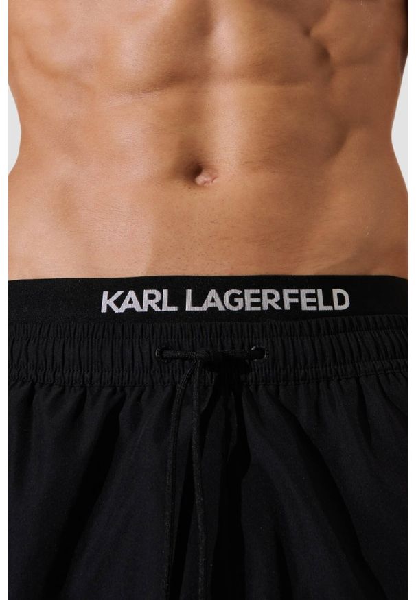 Karl Lagerfeld - KARL LAGERFELD Czarne kąpielówki męskie RSG. Kolor: czarny