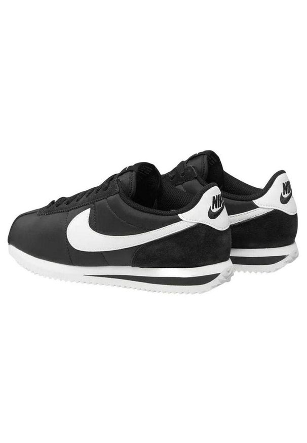Nike - Damskie Skórzane Buty Sportowe Cortez. Kolor: czarny, biały, wielokolorowy. Materiał: skóra. Sezon: zima. Styl: sportowy
