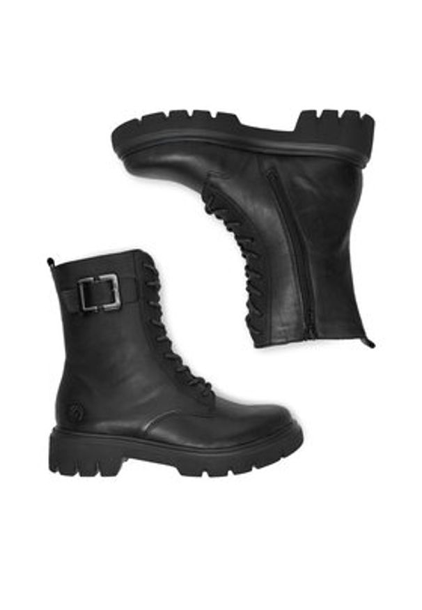 Remonte Trzewiki D1W82-00 Czarny. Kolor: czarny. Materiał: skóra