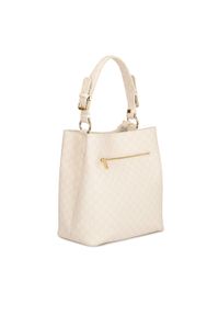 Kazar - Skórzana torebka z beżowym printem. Kolor: beżowy. Wzór: nadruk. Materiał: skórzane. Styl: elegancki, casual. Rodzaj torebki: do ręki #3