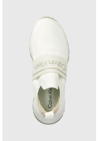 Calvin Klein sneakersy KNIT RUNNER SLIP ON kolor biały HW0HW01443. Zapięcie: bez zapięcia. Kolor: biały. Materiał: włókno, materiał #5