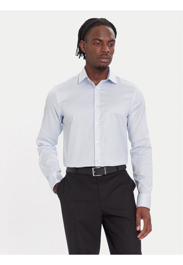 Calvin Klein Koszula LV019EU068 Błękitny Slim Fit. Kolor: niebieski. Materiał: bawełna