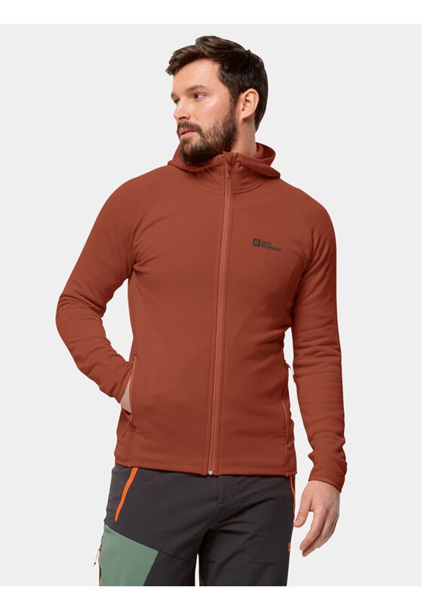 Jack Wolfskin Bluza techniczna Baiselberg Hooded Fz 1710541 Czerwony Regular Fit. Kolor: czerwony. Materiał: syntetyk