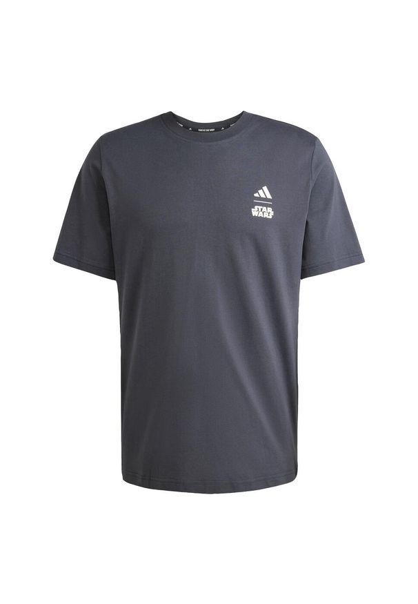 Koszulka Adidas Star Wars The Mandalorian Regular Fit Back Graphic. Kolor: szary. Wzór: motyw z bajki. Sport: fitness