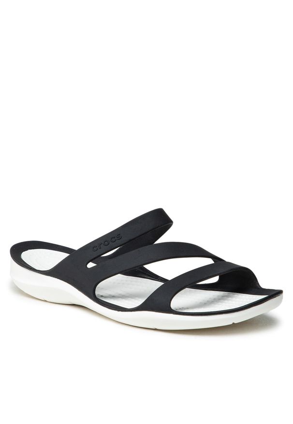 Crocs - Klapki CROCS - Swiftwater Sandal W 203998 Black/White. Kolor: czarny