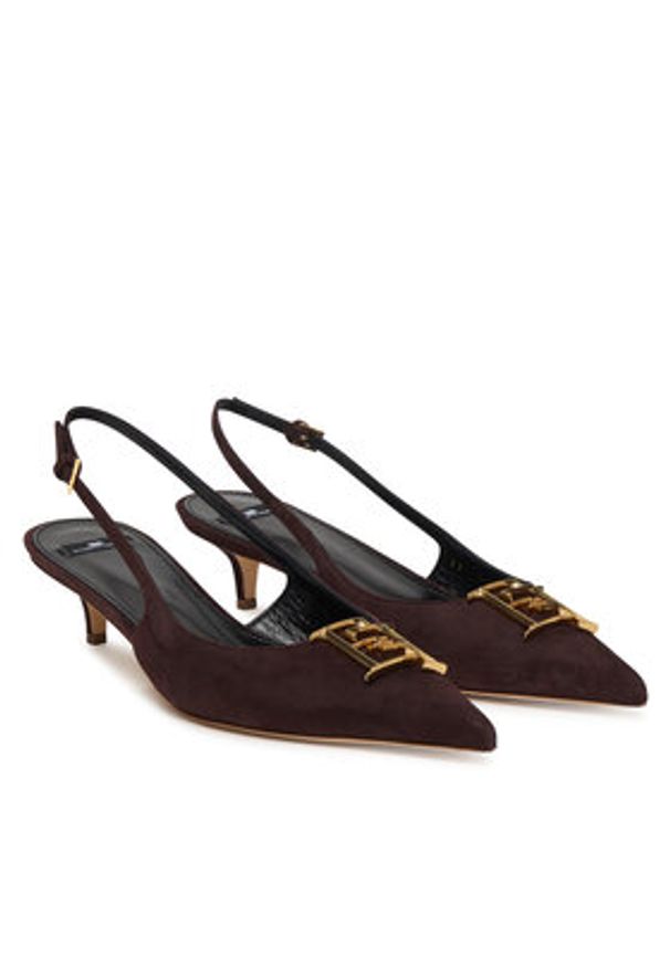 Elisabetta Franchi Czółenka SA17L61E2 Brązowy. Kolor: brązowy. Materiał: zamsz, skóra