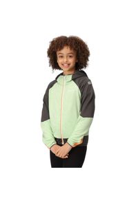 Kurtka turystyczna dla dzieci Regatta Prenton II softshell. Kolor: zielony. Materiał: poliester, elastan #1