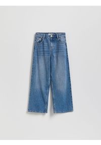 Reserved - Jeansy wide leg - niebieski. Kolor: niebieski