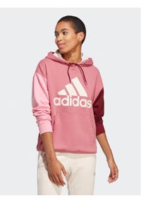 Adidas - adidas Bluza Essentials Big Logo Oversized French Terry Hoodie IC9869 Różowy Loose Fit. Kolor: różowy. Materiał: bawełna