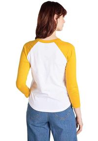 Lee - LEE REGLAN RINGER TEE DAMSKI LONGSLEEVE SLIM FIT GOLDEN YELLOW L41NWMNF. Długość rękawa: długi rękaw