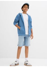 bonprix - Bluza rozpinana z kapturem. Typ kołnierza: kaptur. Kolor: niebieski