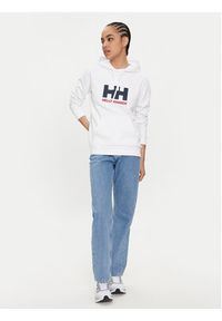 Helly Hansen Bluza W Hh Logo Hoodie 2.0 34460 Biały Regular Fit. Kolor: biały. Materiał: bawełna