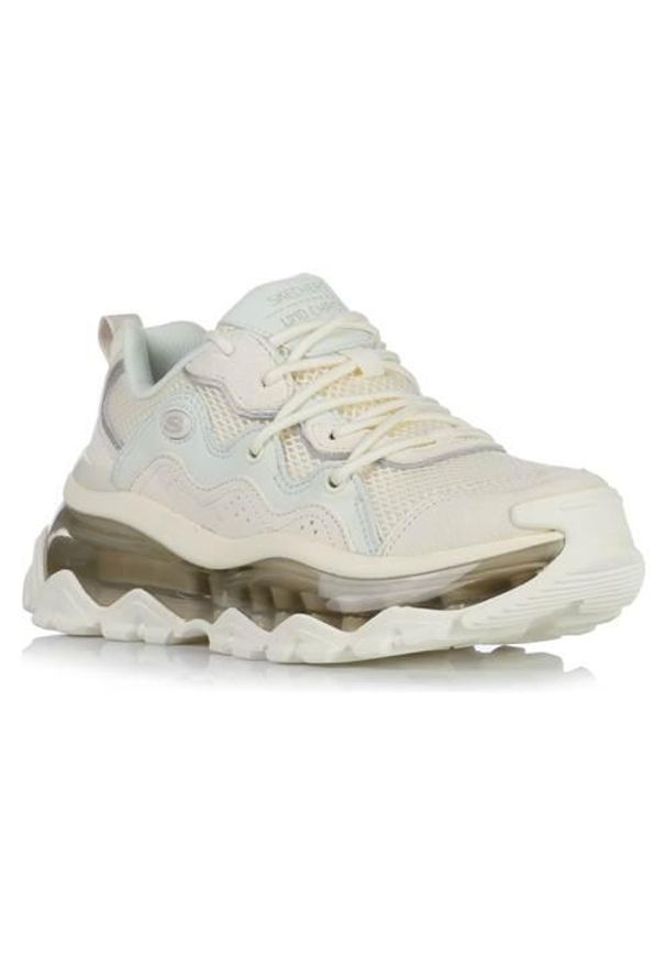 skechers - Buty do chodzenia damskie Skechers Uno Chaos. Kolor: beżowy. Materiał: skóra. Szerokość cholewki: normalna. Sport: turystyka piesza