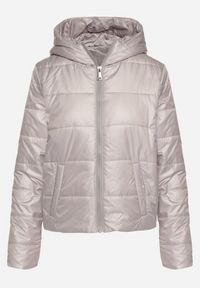 Born2be - Jasnoszara Pikowana Kurtka z Kapturem Terishia. Okazja: na co dzień. Typ kołnierza: kaptur. Kolor: szary. Materiał: jeans. Długość rękawa: długi rękaw. Długość: długie. Sezon: wiosna. Styl: casual, elegancki #5