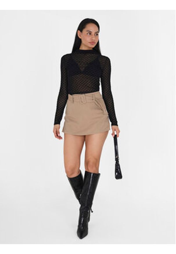 Brave Soul Bluzka LLT-225MINNIE Czarny Straight Fit. Kolor: czarny. Materiał: syntetyk