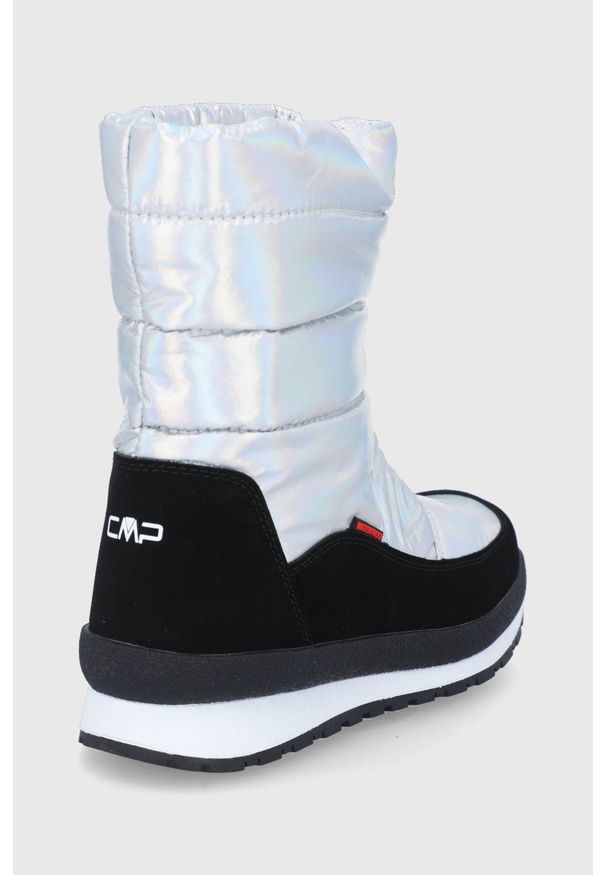 CMP Śniegowce dziecięce Kids Rae Snow Boots Wp kolor srebrny. Nosek buta: okrągły. Kolor: srebrny. Materiał: włókno, guma, materiał. Sezon: zima