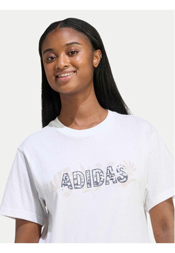Adidas - adidas T-Shirt Animal Graphic KB7146 Biały Regular Fit. Kolor: biały. Materiał: bawełna