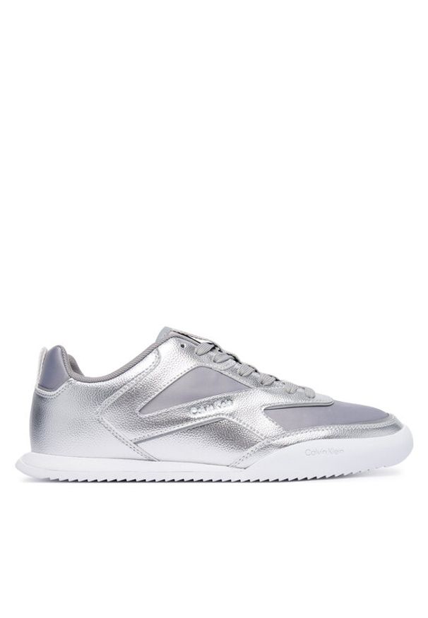 Calvin Klein Sneakersy Low Pro Run Lace Stripe Met Lth HW0HW03272 Srebrny. Kolor: srebrny. Materiał: materiał. Sport: bieganie
