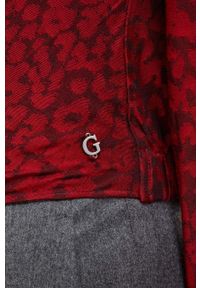 Guess koszula damska kolor czerwony regular z kołnierzykiem klasycznym. Typ kołnierza: kołnierzyk klasyczny. Kolor: czerwony. Materiał: tkanina. Długość rękawa: długi rękaw. Długość: długie. Styl: klasyczny #6