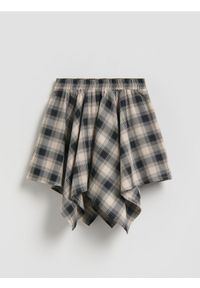Reserved - Asymetryczna spódnica w kratę - wielobarwny. Materiał: bawełna, tkanina. Typ sukienki: asymetryczne #1